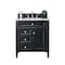 James Martin Vanities Brittany 30in Single Vanity, Black Onyx w/ 3 CM Carrara Marble Top 650-V30-BKO-3CAR - alternate 1